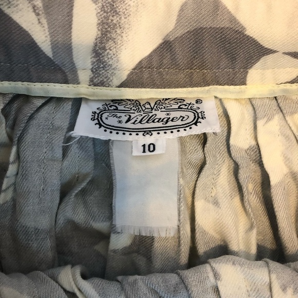 VINTAGE THE VILLAGER Maxi Skirt Women's Size 10 Beige Gray Floral Print - Picture 3 of 7